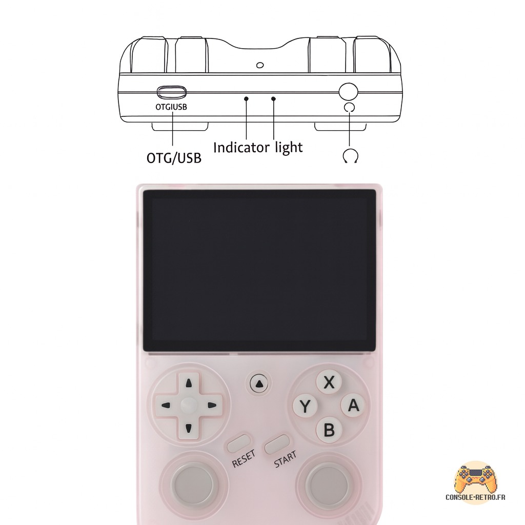 BATLEXP G350 Console de jeu rétro système Linux RK3326 portable 64G