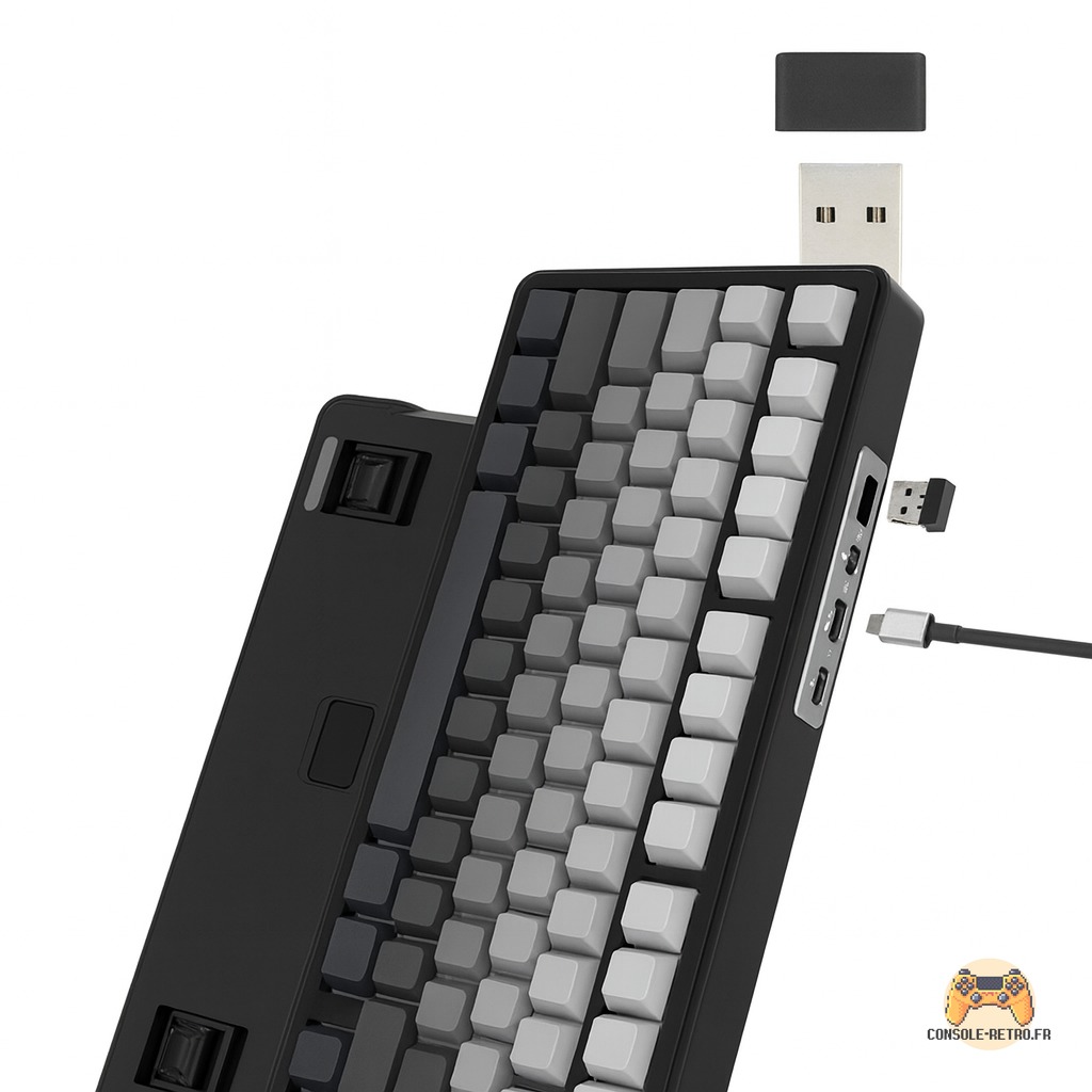 ATTACK SHARK X85 joint tri-mode clavier mécanique 75% avec bouton CNC