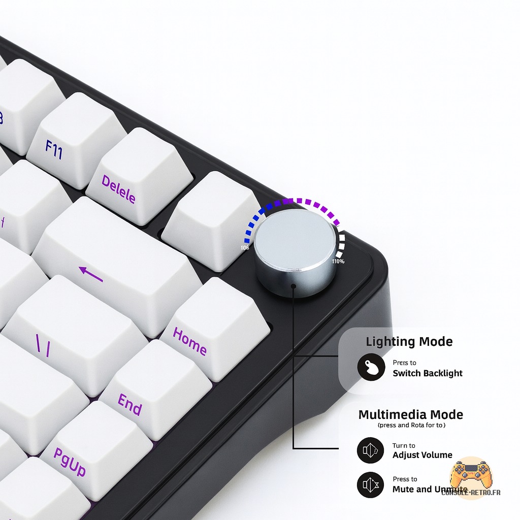 ATTACK SHARK X85 joint tri-mode clavier mécanique 75% avec bouton CNC