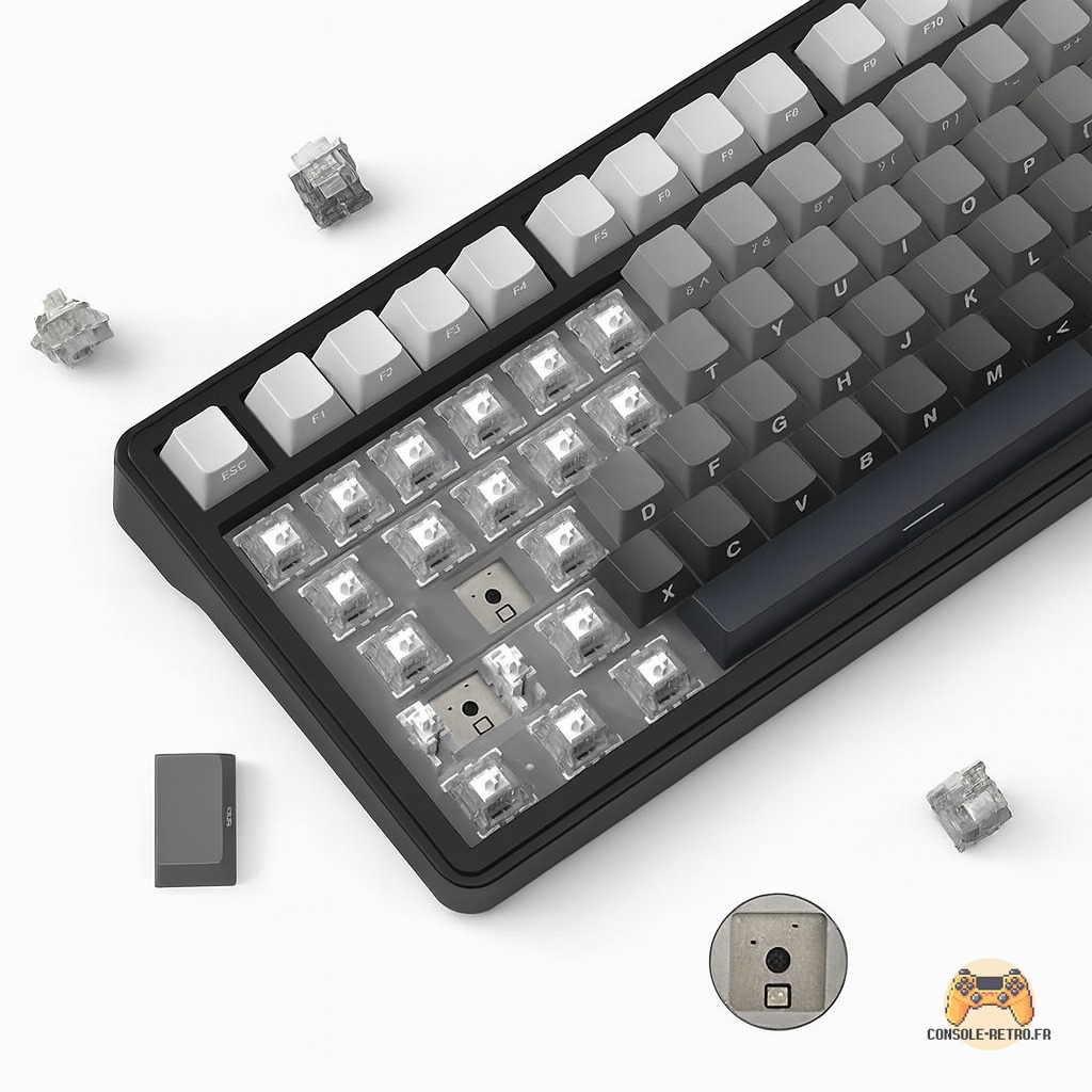 ATTACK SHARK X85 joint tri-mode clavier mécanique 75% avec bouton CNC
