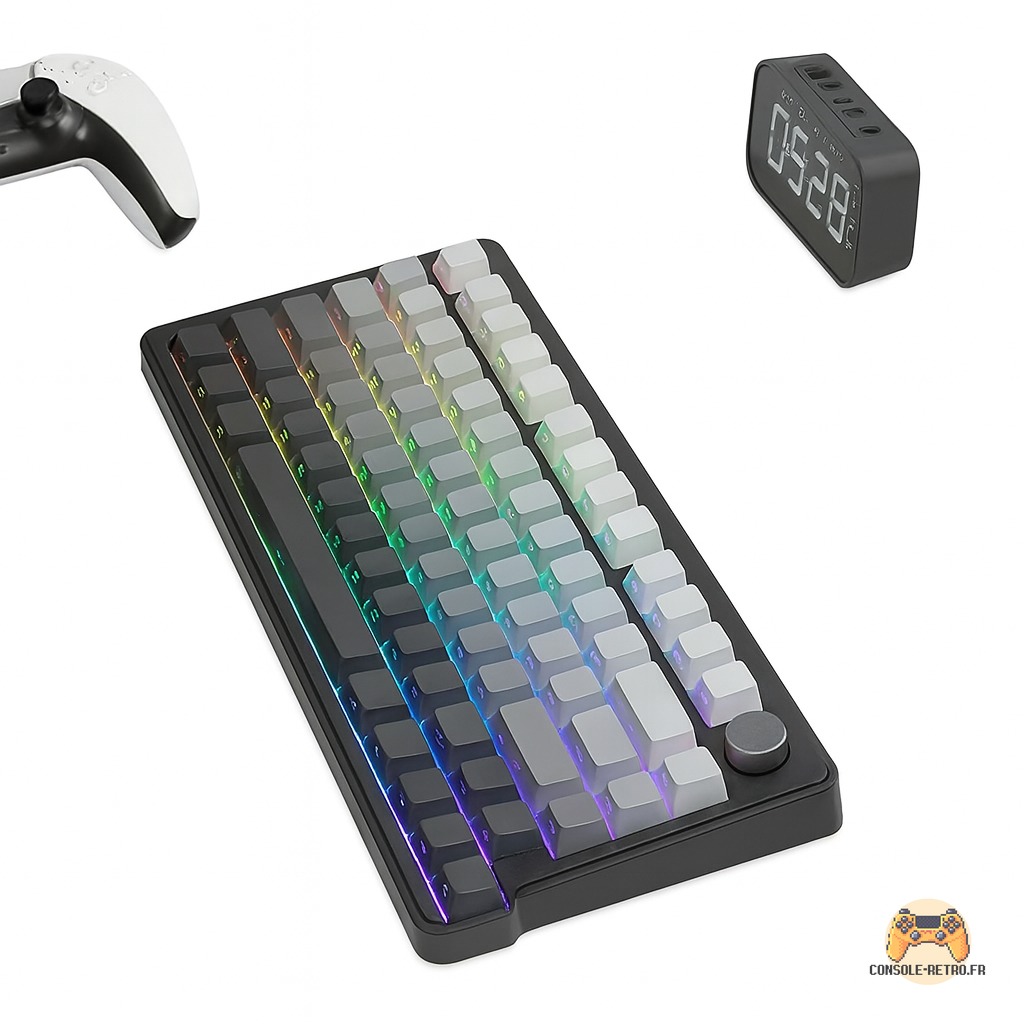 ATTACK SHARK X85 joint tri-mode clavier mécanique 75% avec bouton CNC