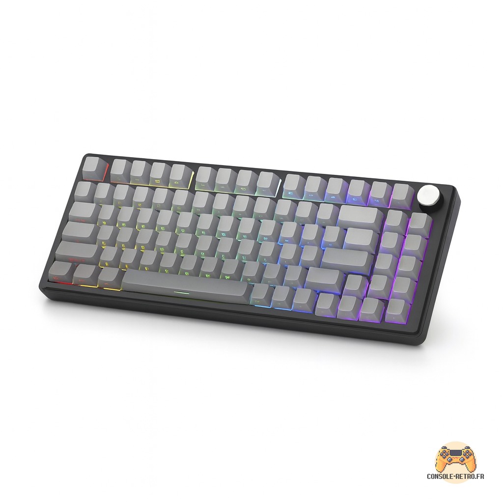 ATTACK SHARK X85 joint tri-mode clavier mécanique 75% avec bouton CNC