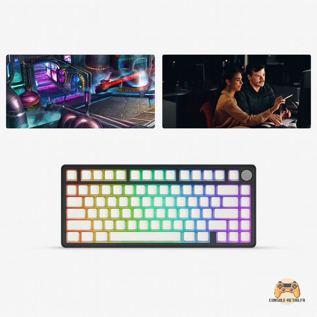 ATTACK SHARK X85 joint tri-mode clavier mécanique 75% avec bouton CNC