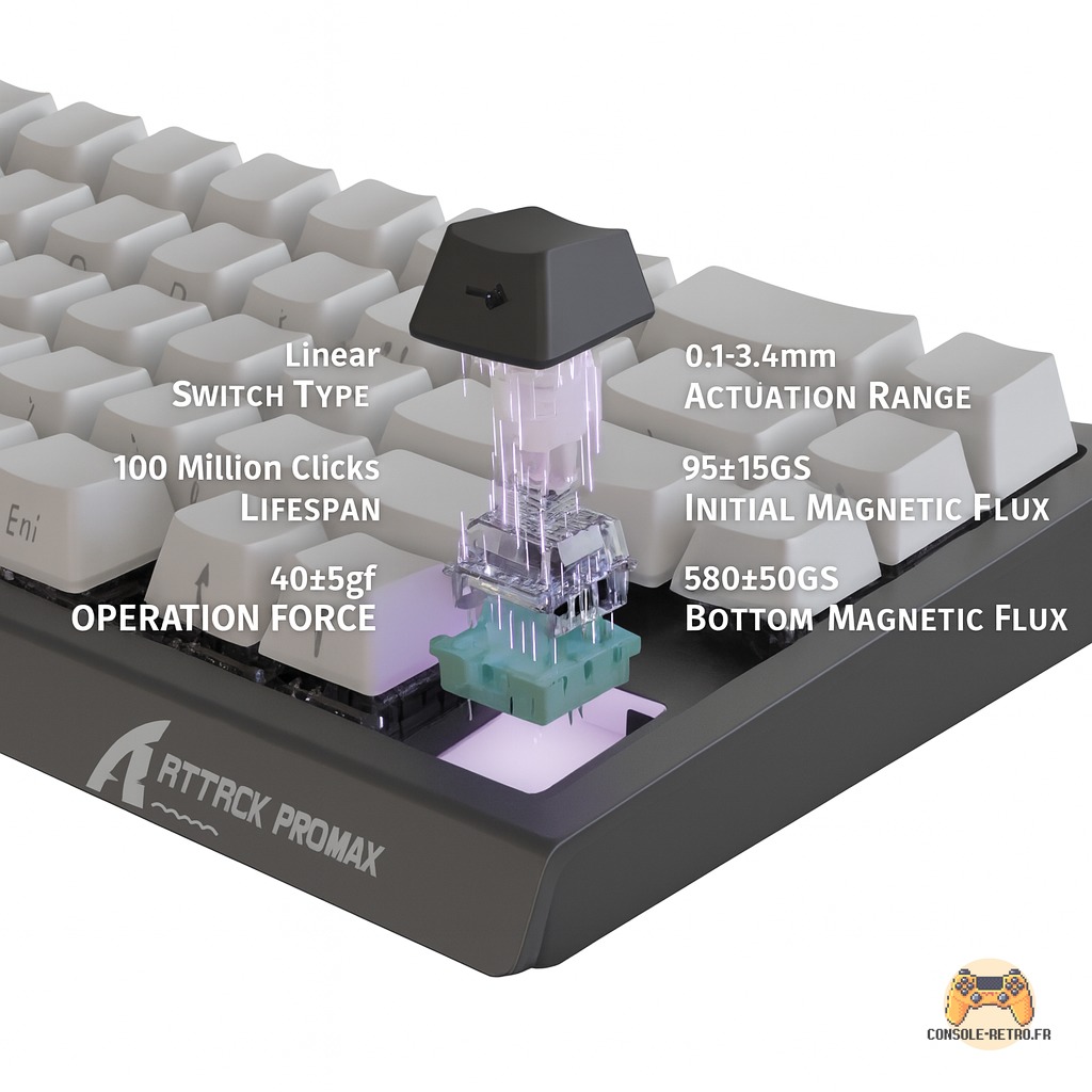 ATTACK SHARK X68 HE Clavier magnétique à déclenchement rapide 8 KHz