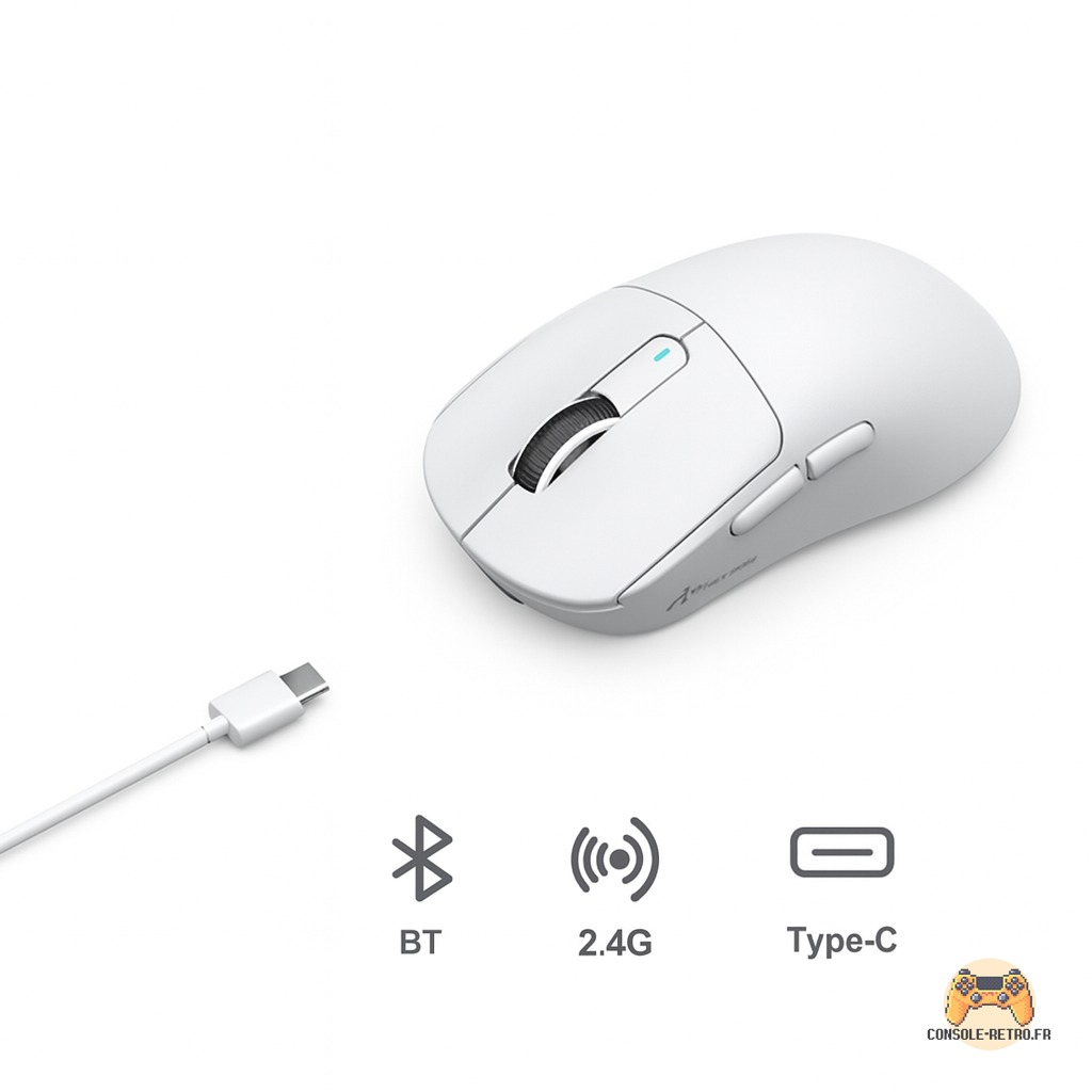 Souris de jeu tri-mode ATTACK SHARK X3, capteur PixArt PAW3395, 26K