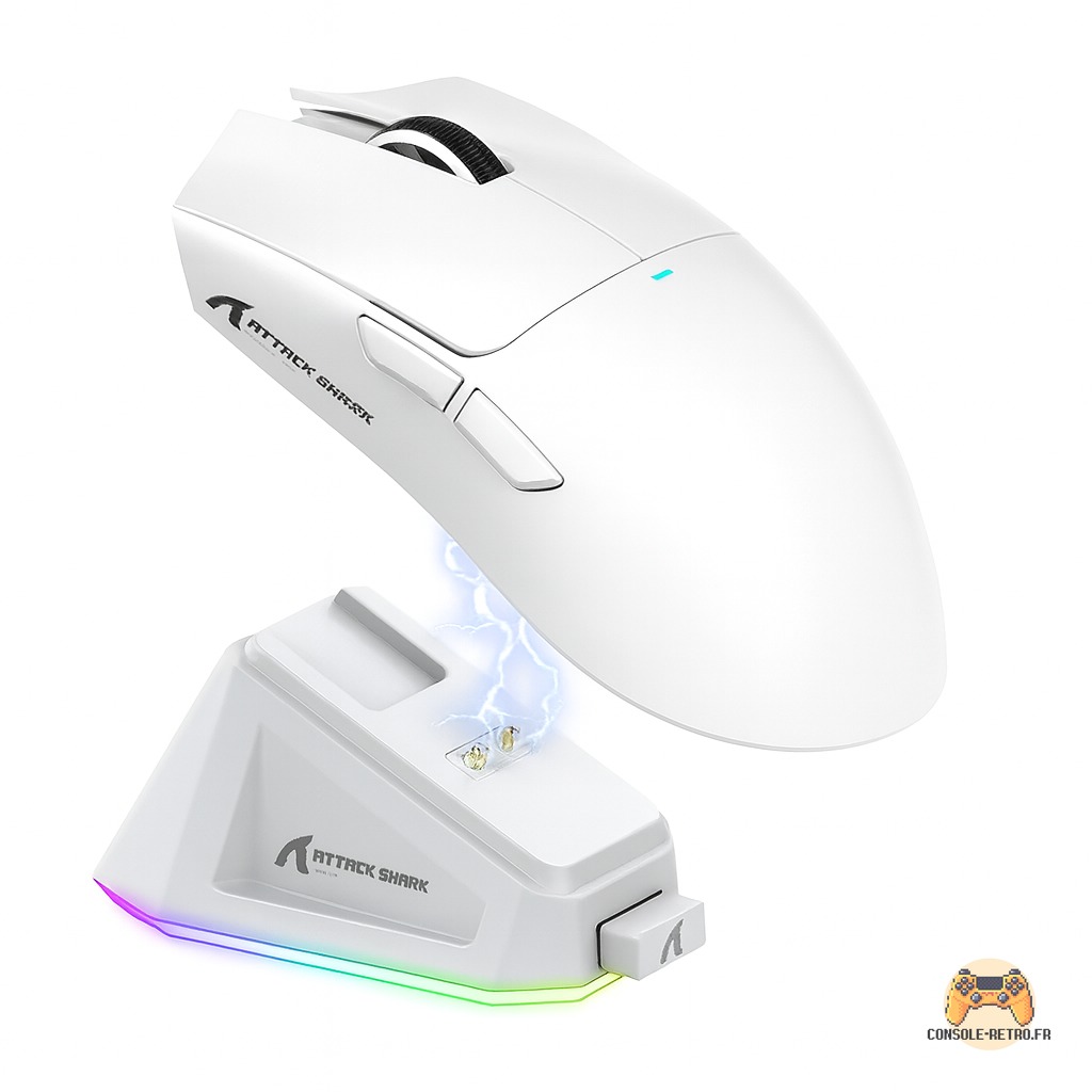 Souris de jeu tri-mode Attack Shark X11 avec station de charge
