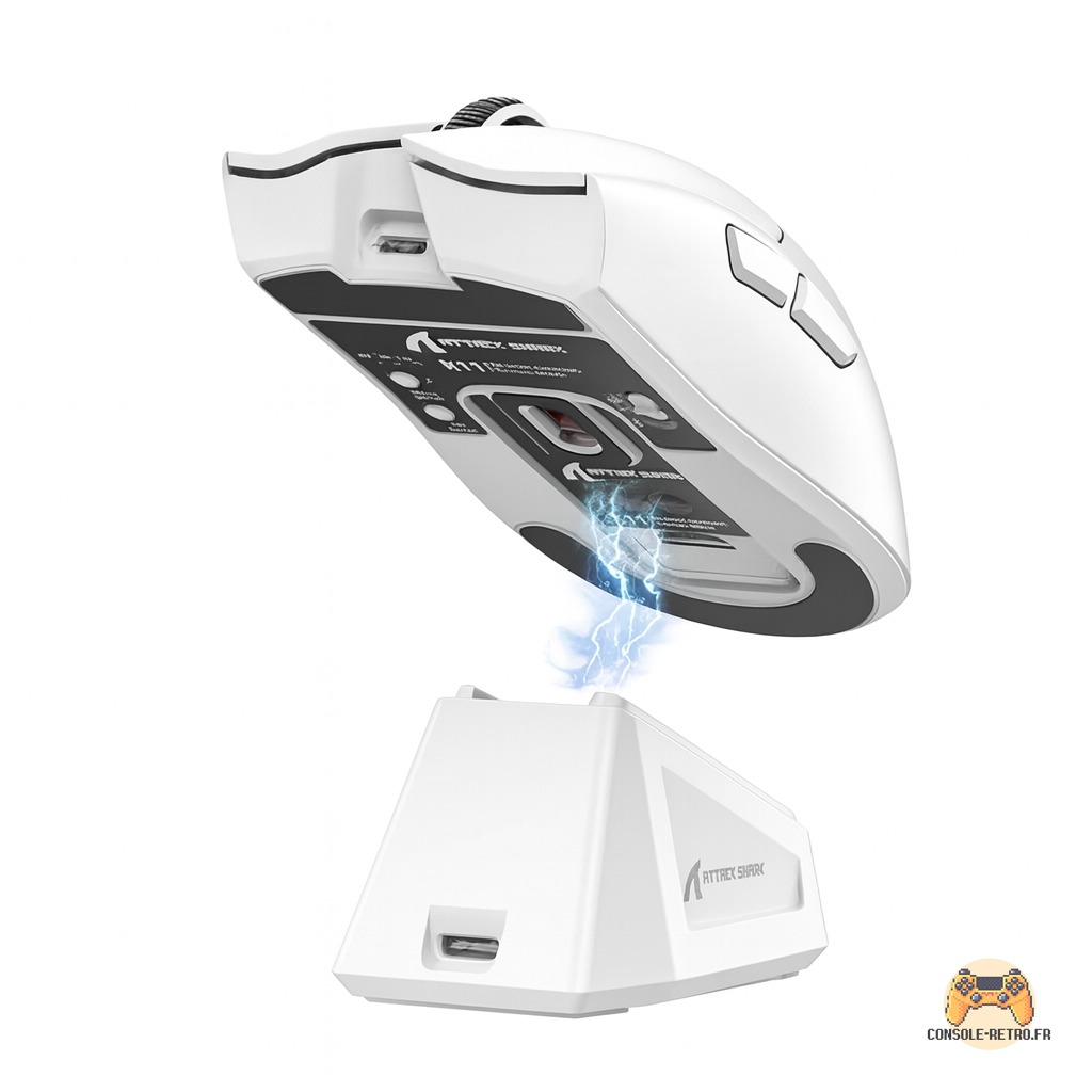 Souris de jeu tri-mode Attack Shark X11 avec station de charge