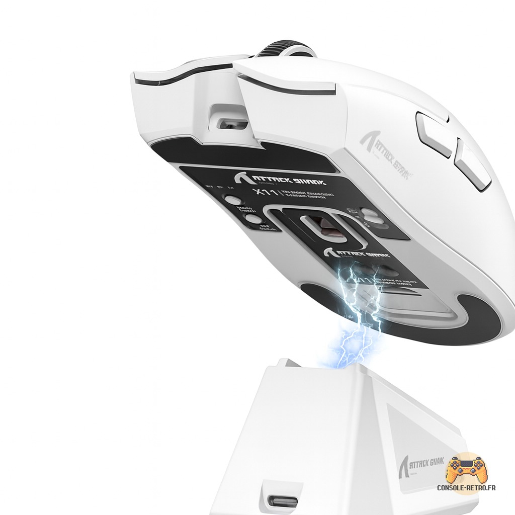 Souris de jeu tri-mode Attack Shark X11 avec station de charge